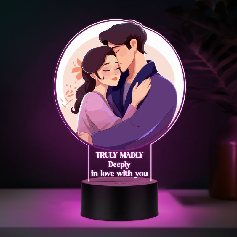Personalized Valentine LED Lamp with Custom Name 7 Color Changing Romantic Night Light Valentine Gift for Couples Couple Night Light Frame Lamp (Love Lamp)